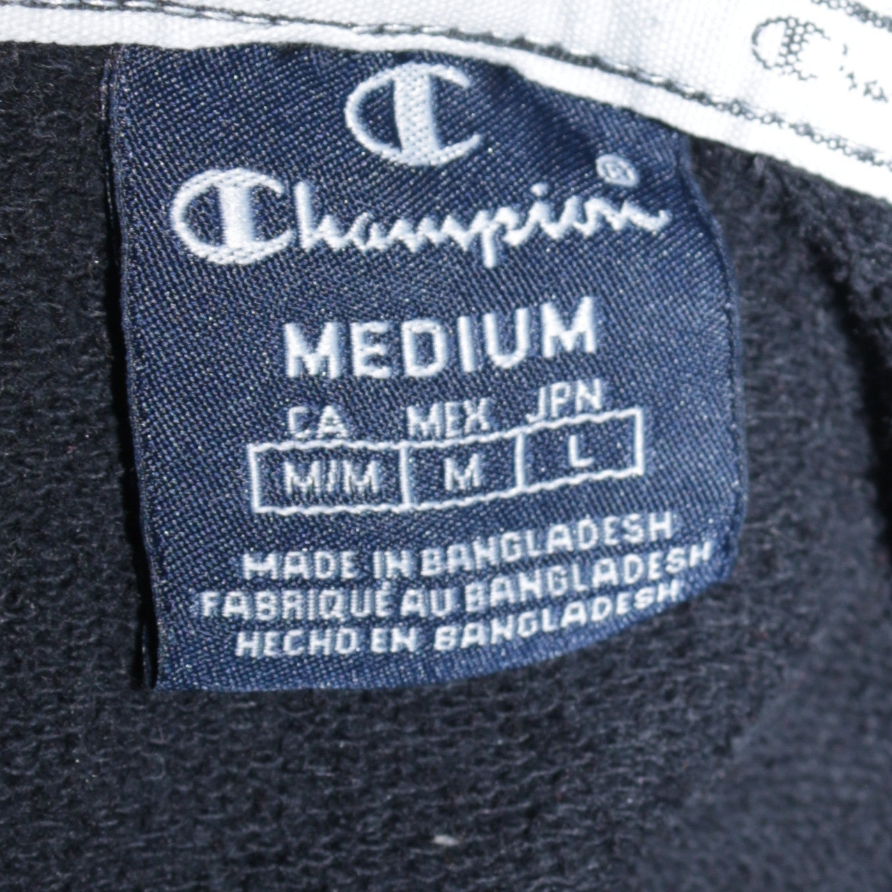 Champion Men's Black Pullover Hoodie Medium Logo Fleece Sweatshirt