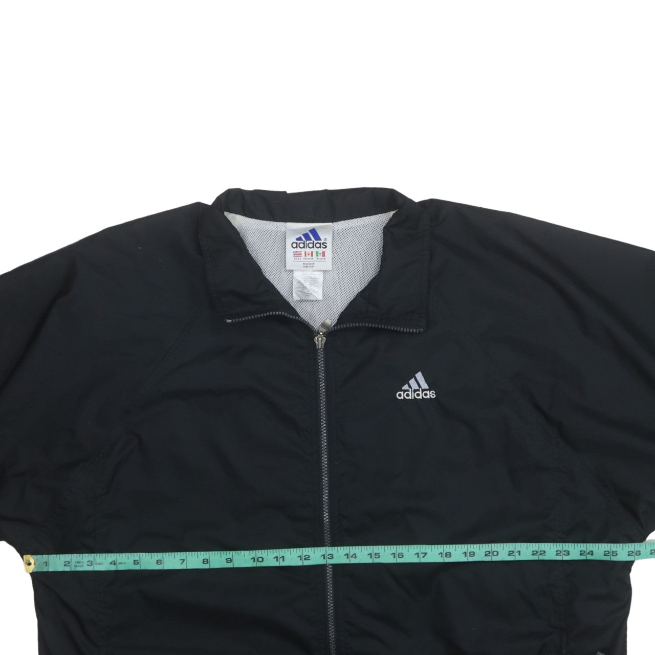 Adidas Mens Black L Windbreaker Zip Jacket Lightweight Sportswear