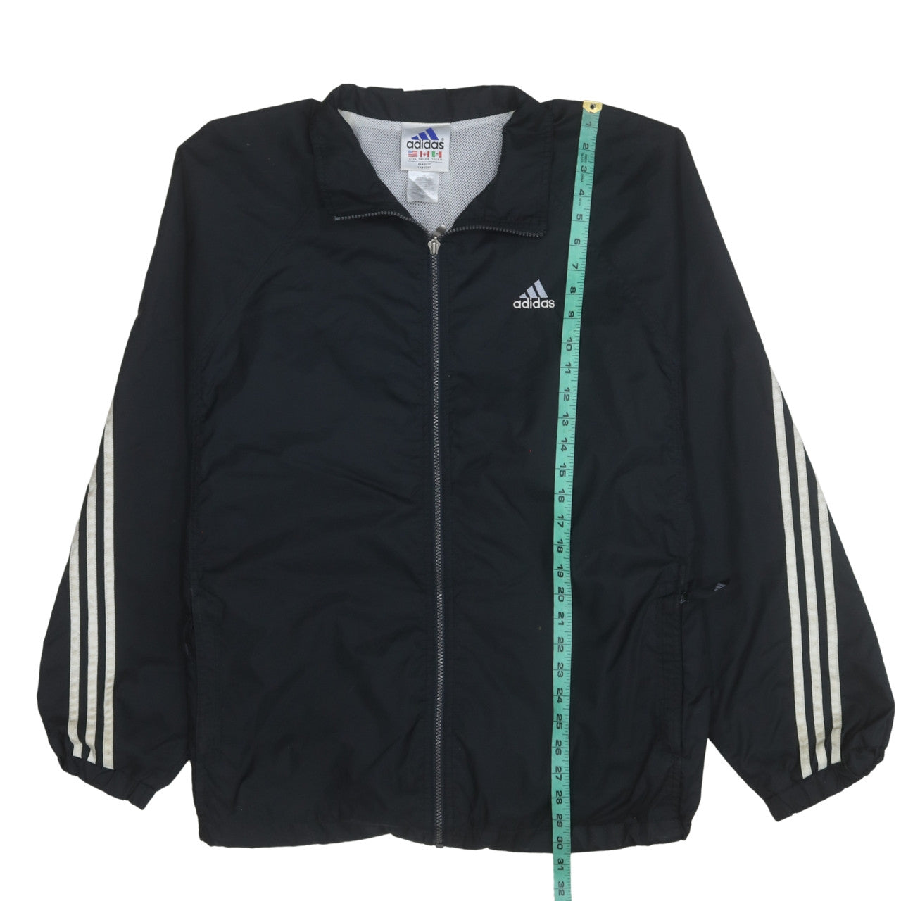 Adidas Mens Black L Windbreaker Zip Jacket Lightweight Sportswear