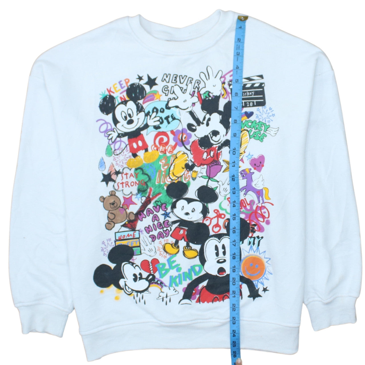 Primark Disney Mickey Mouse White Crew Neck Sweatshirt Women S 10/12