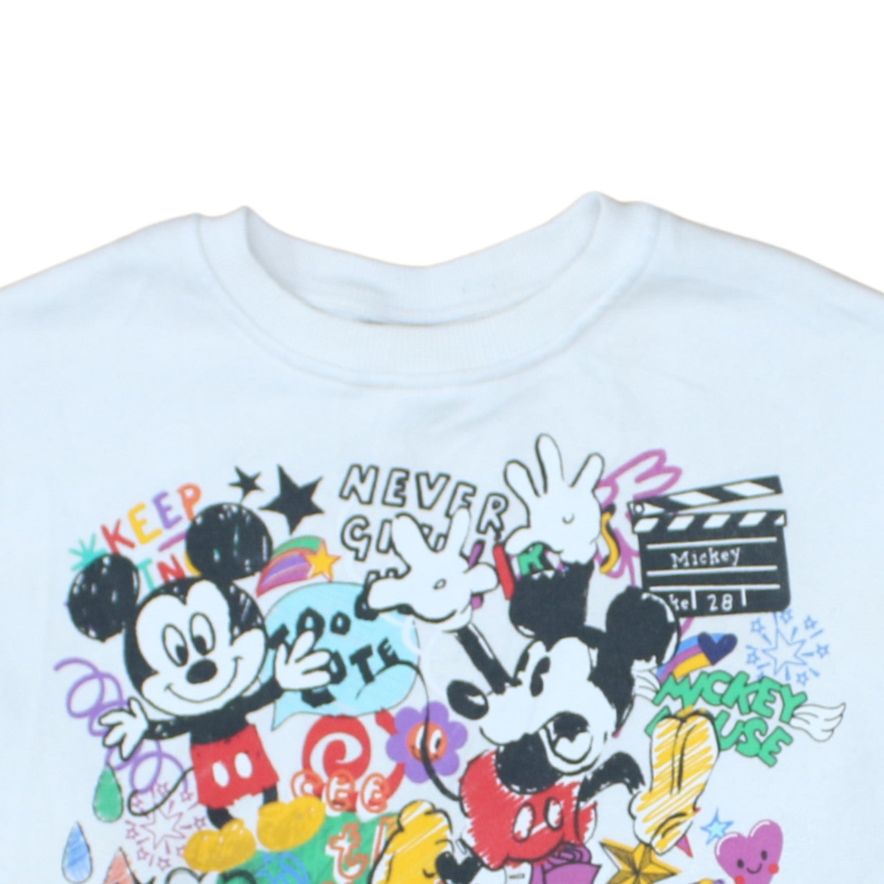 Primark Disney Mickey Mouse White Crew Neck Sweatshirt Women S 10/12