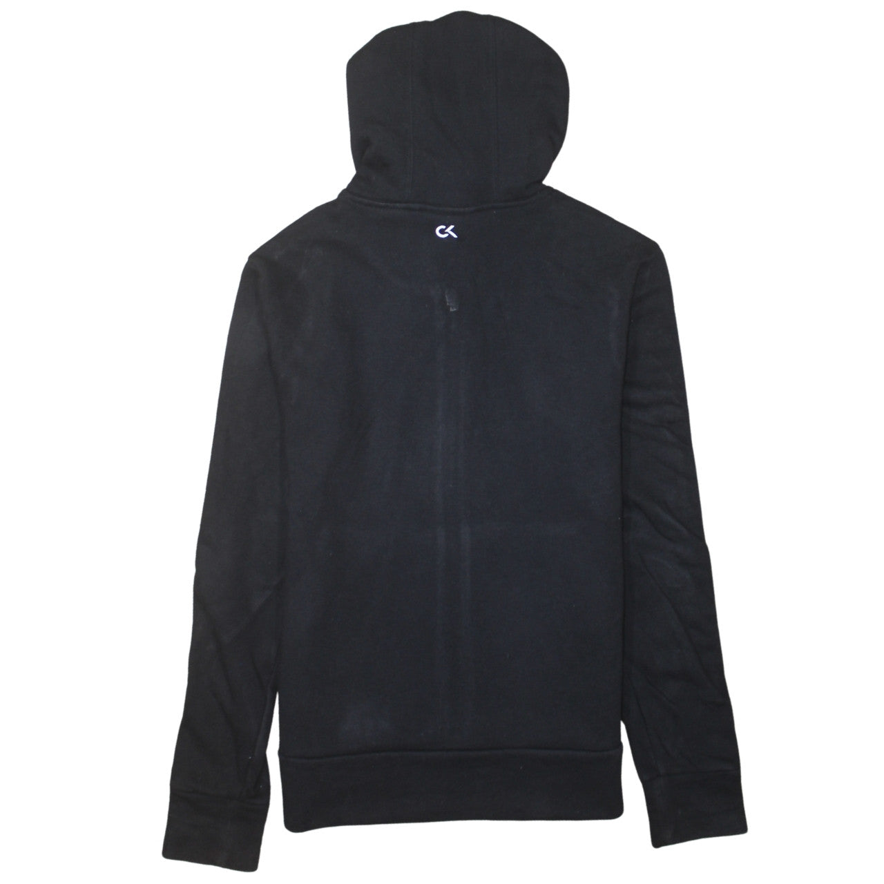 Calvin Klein Men Black Full Zip Hoodie Size S Logo Fleece