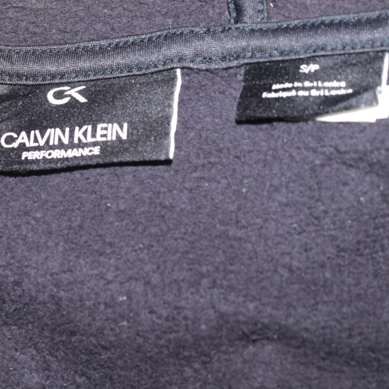 Calvin Klein Men Black Full Zip Hoodie Size S Logo Fleece