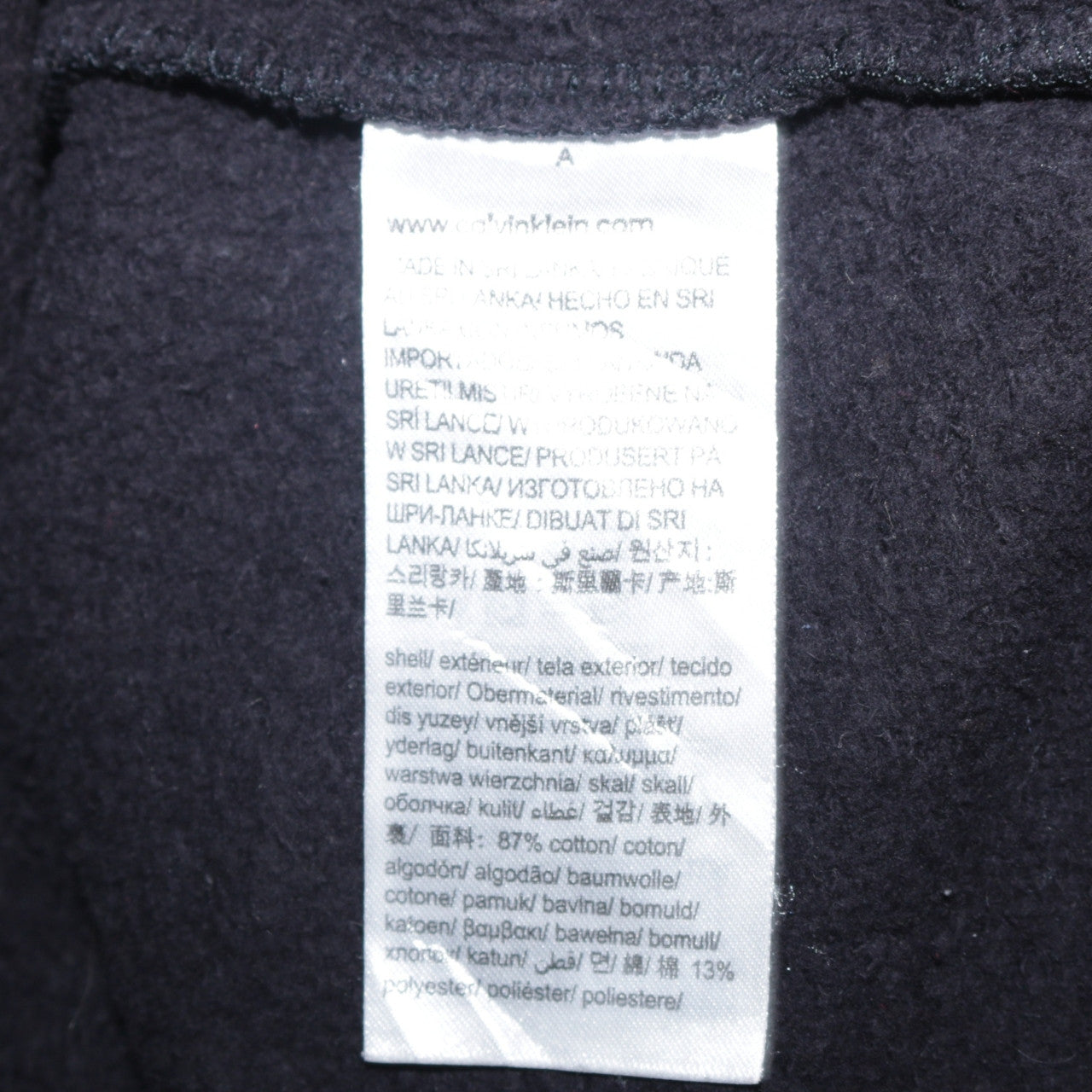 Calvin Klein Men Black Full Zip Hoodie Size S Logo Fleece