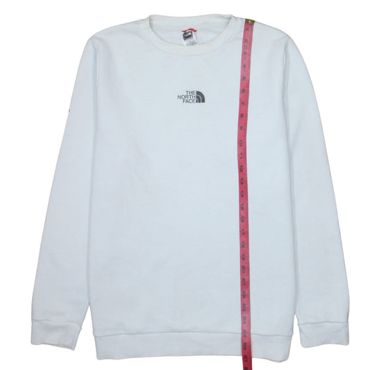 The North Face Womens White Cotton Blend Crew Neck Sweatshirt L
