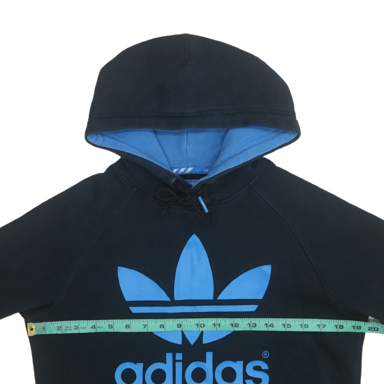 Adidas Men's Black XL Pullover Hoodie with Blue Logo