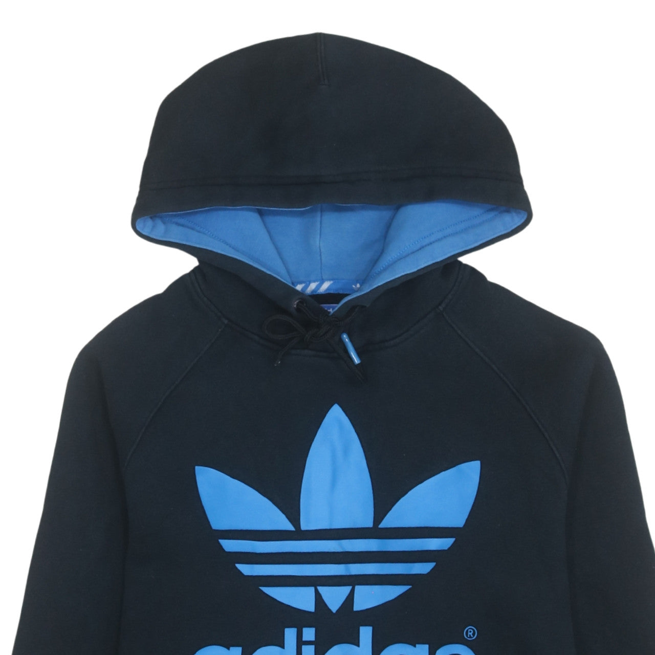 Adidas Men's Black XL Pullover Hoodie with Blue Logo