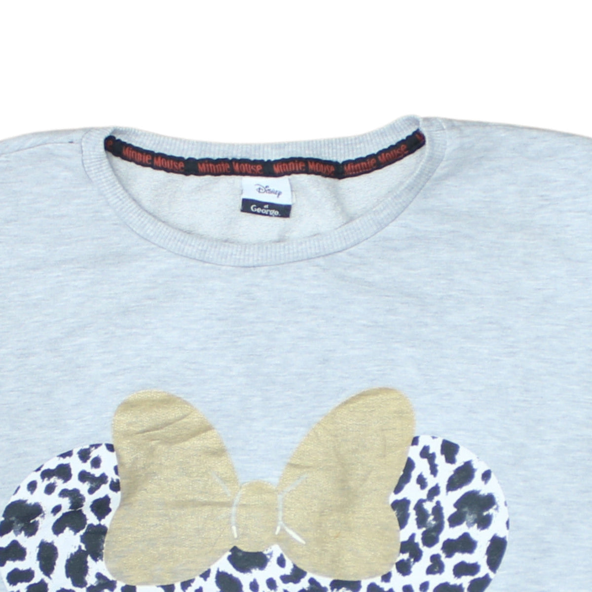 Additional view of Disney at George girls’ grey minnie mouse animal print pullover sweatshirt xl