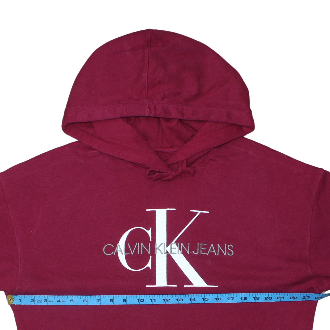 Calvin Klein Jeans Men's Red XS Pullover Hoodie with Logo