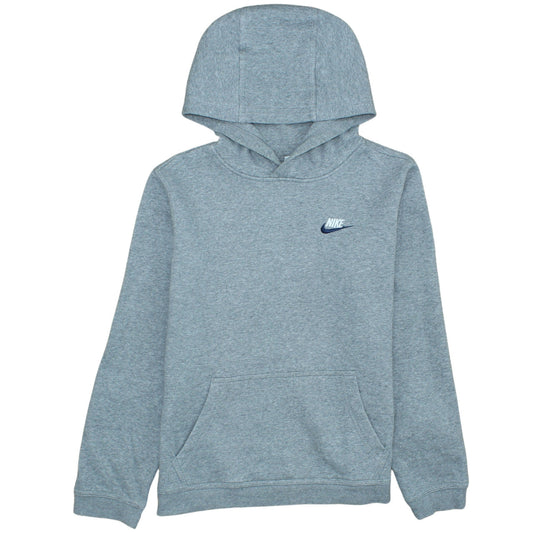 Nike Boys Grey Pullover Hoodie XL Fleece Regular Fit Logo Sweatshirt