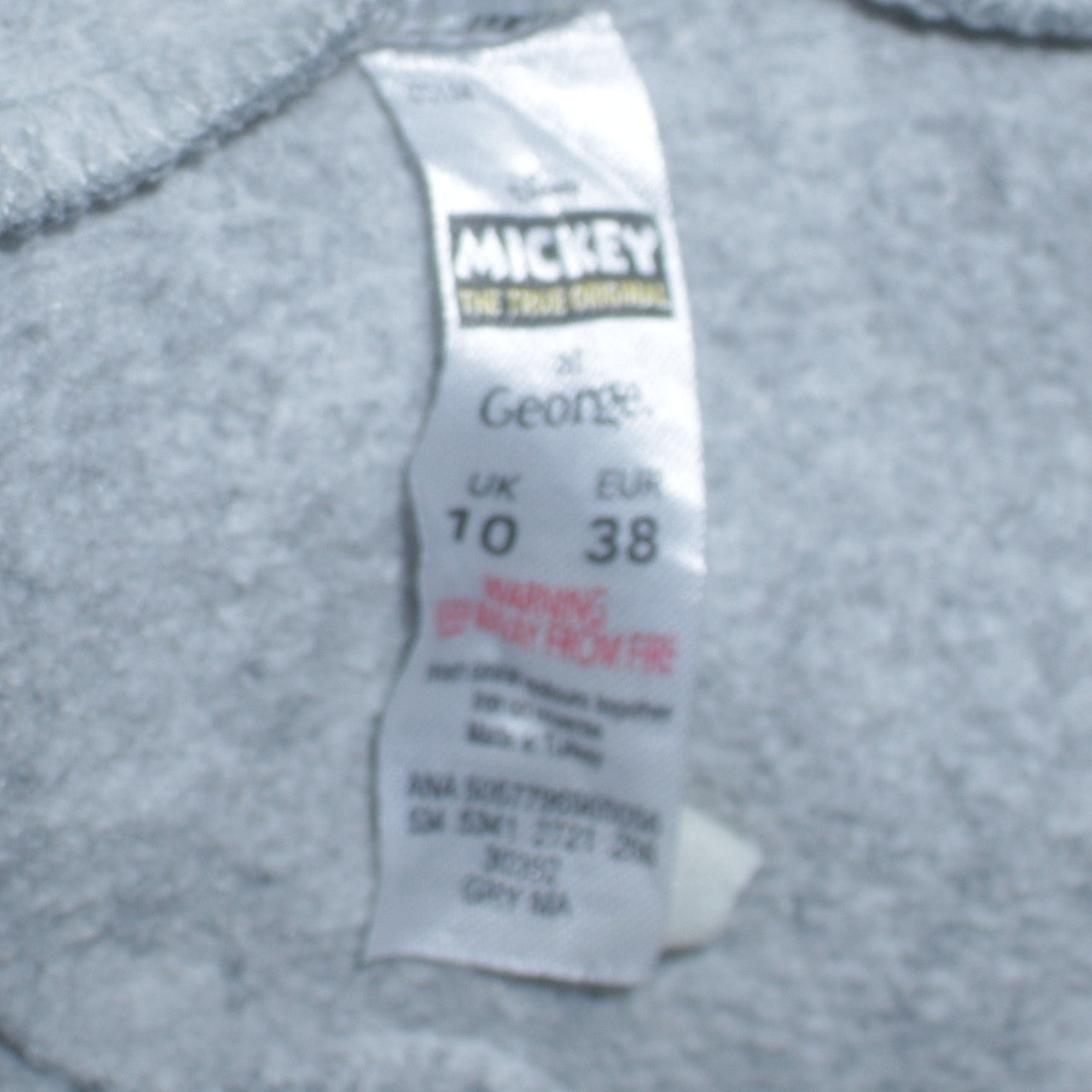 Disney at George Womens Grey Sequin Mickey Mouse Sweatshirt UK 10