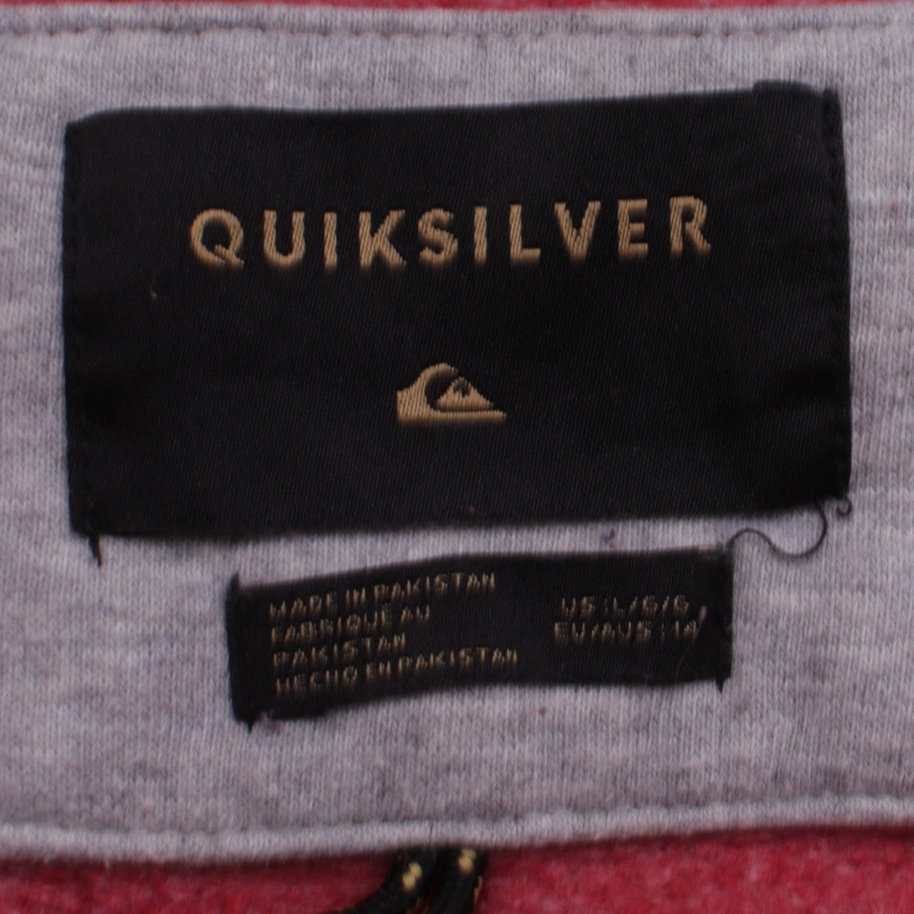 Quiksilver Mens Red Blue Full Zip Hoodie Size L Regular Fit