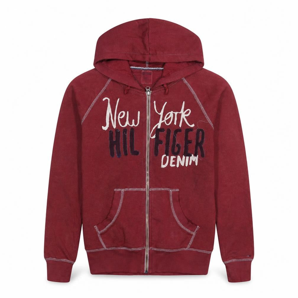 Tommy Hilfiger Men's Red Full Zip Hoodie Size L