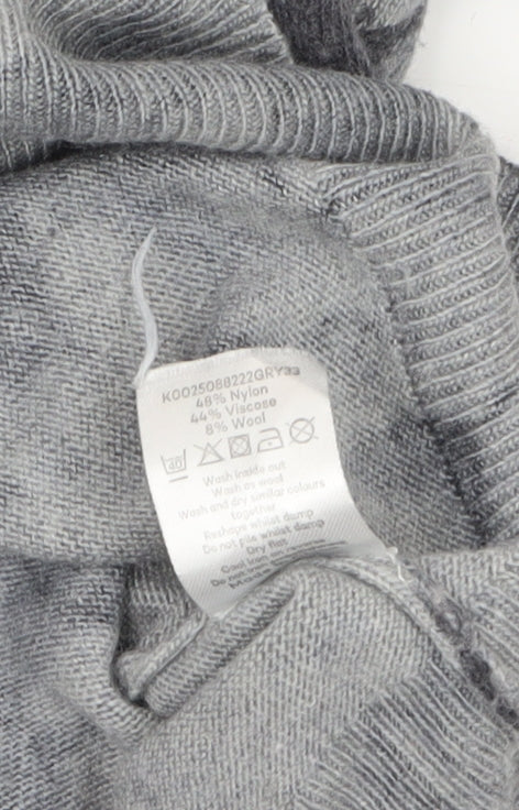 David Emanuel Women’s Grey Floral Knit Pullover Jumper XS