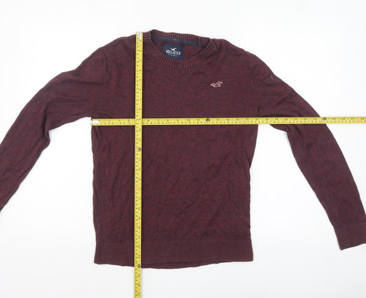 Hollister Men's Red Crew Neck Knit Pullover Jumper Size S