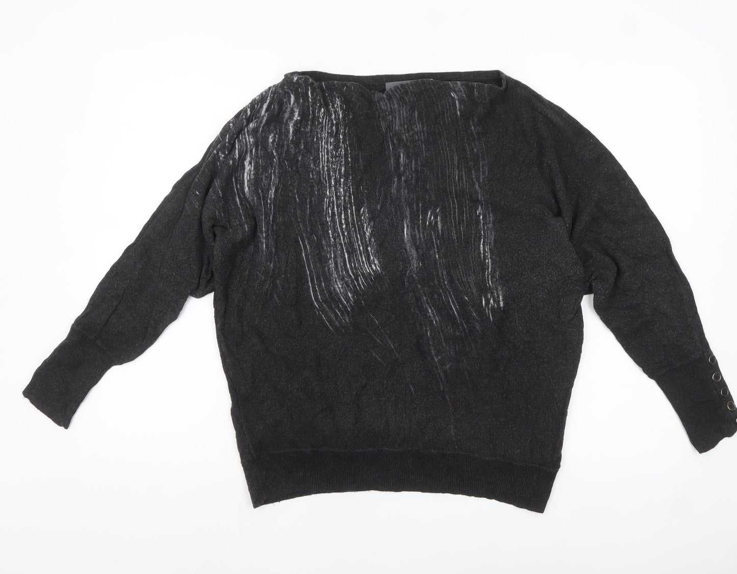 Mint Velvet Women's Black Boat Neck Cashmere Blend Jumper Size S