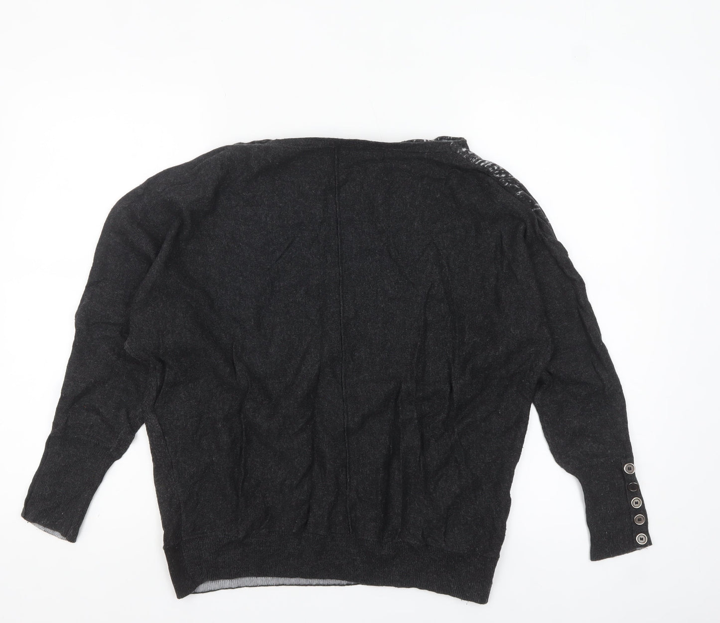 Mint Velvet Women's Black Boat Neck Cashmere Blend Jumper Size S