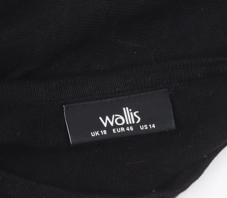 Wallis Women Black Size 18 Embroidered Crew Neck Jumper