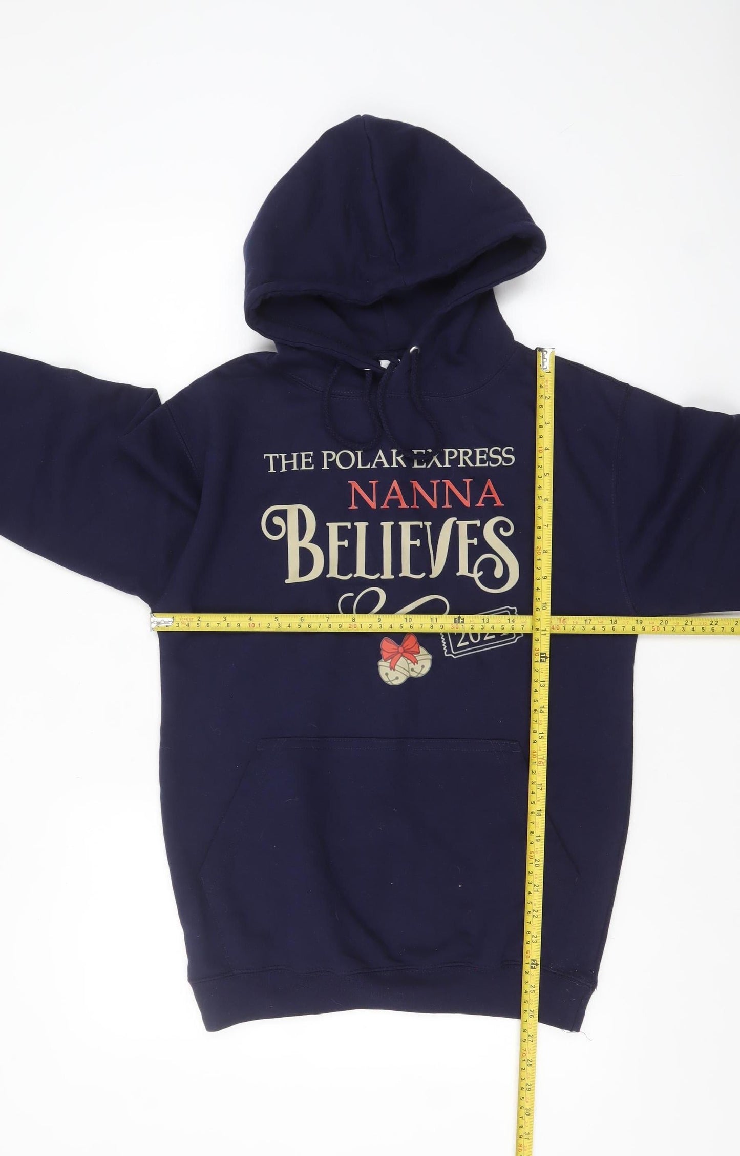 Just Hoods Unisex Blue Christmas Pullover Hoodie Size S
