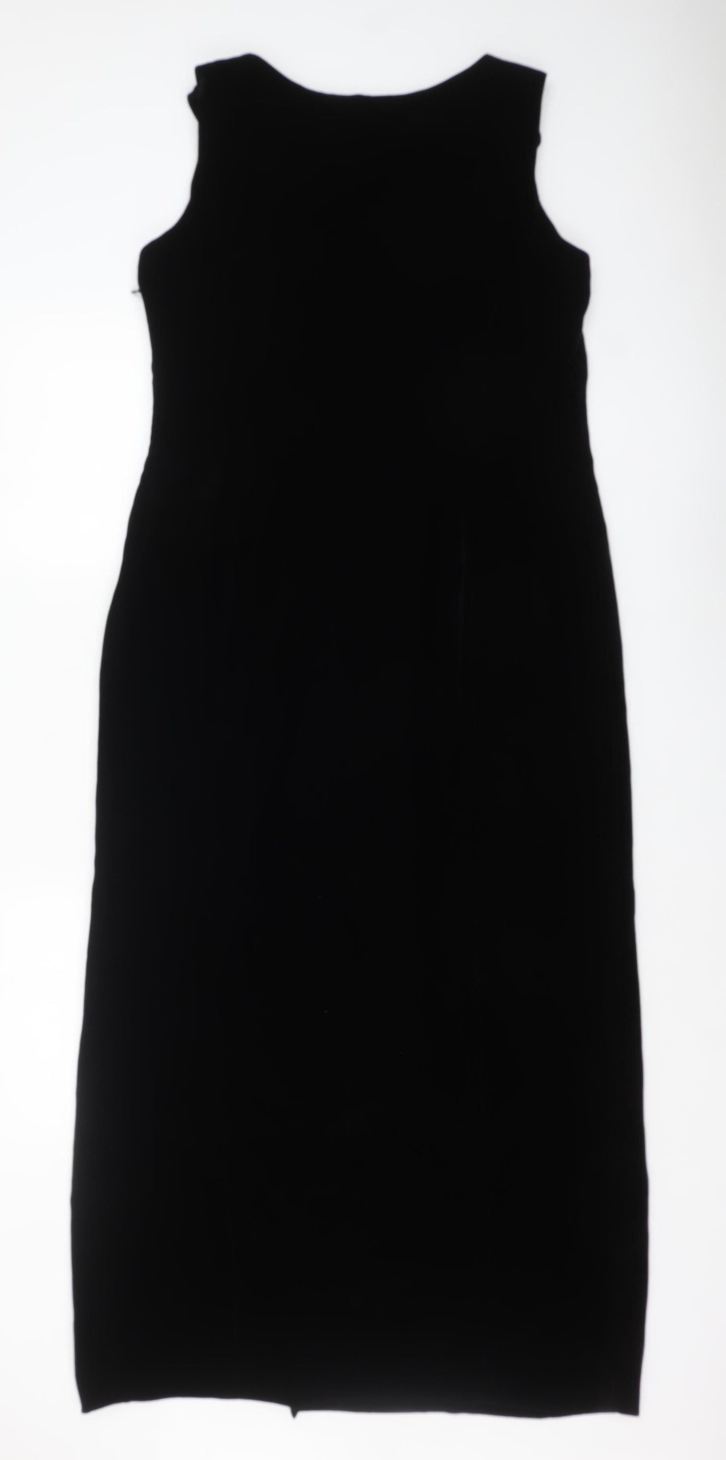 Kaliko Women's Black Velvet Sheath Dress Size 14 Formal Long