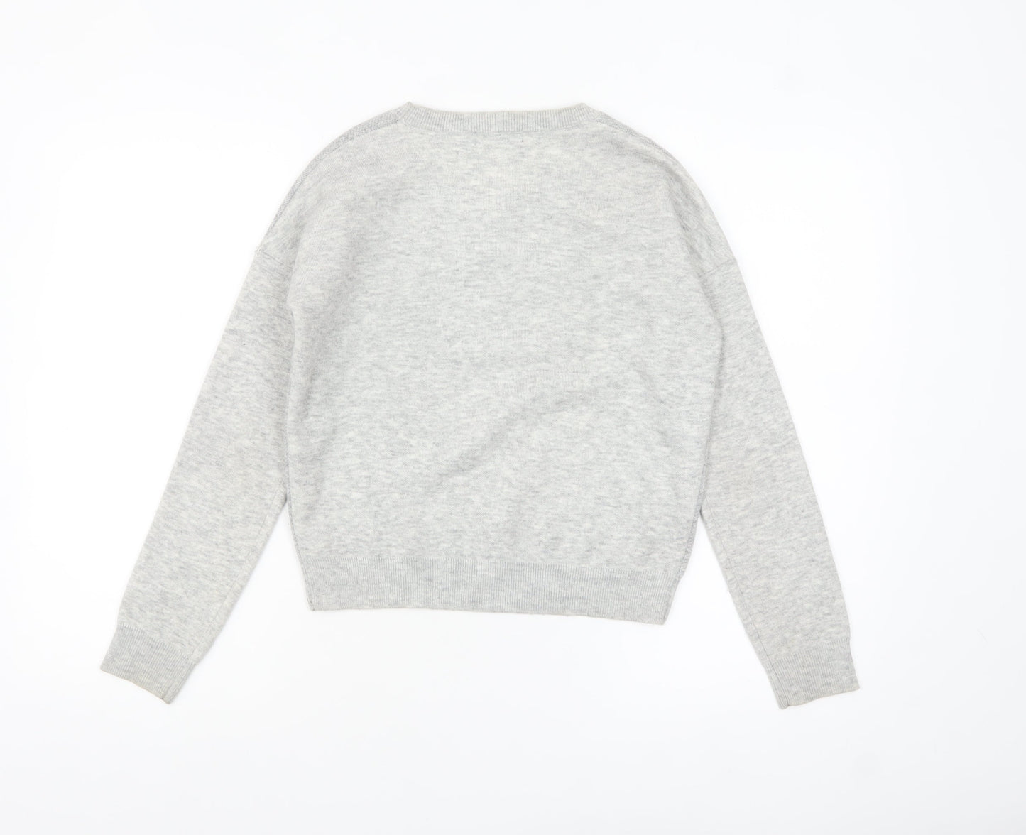 La Chapelle Women’s Grey Bird Print Crew Neck Jumper Size 8