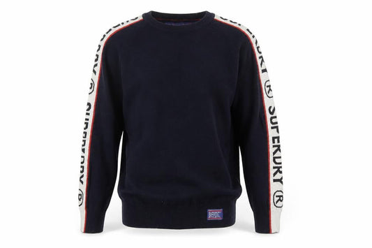 Superdry Mens Blue Small Crew Neck Cotton Pullover Jumper