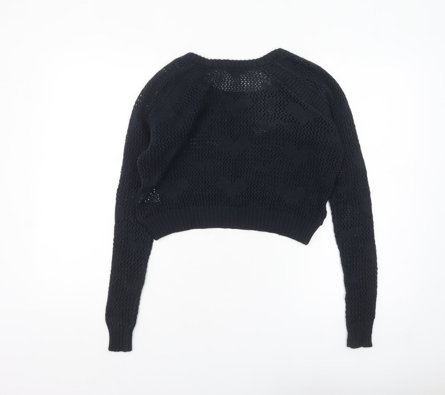 River Island Women's Black Open-Knit Pullover Jumper Size 6