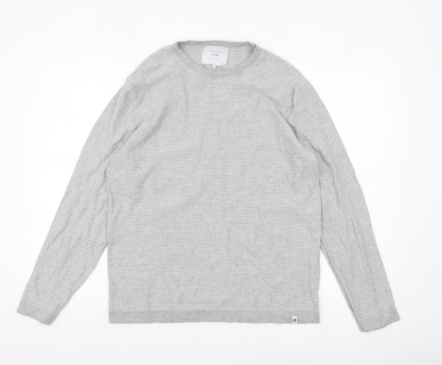 Jack & Jones Men’s Grey Cotton Pullover Jumper L