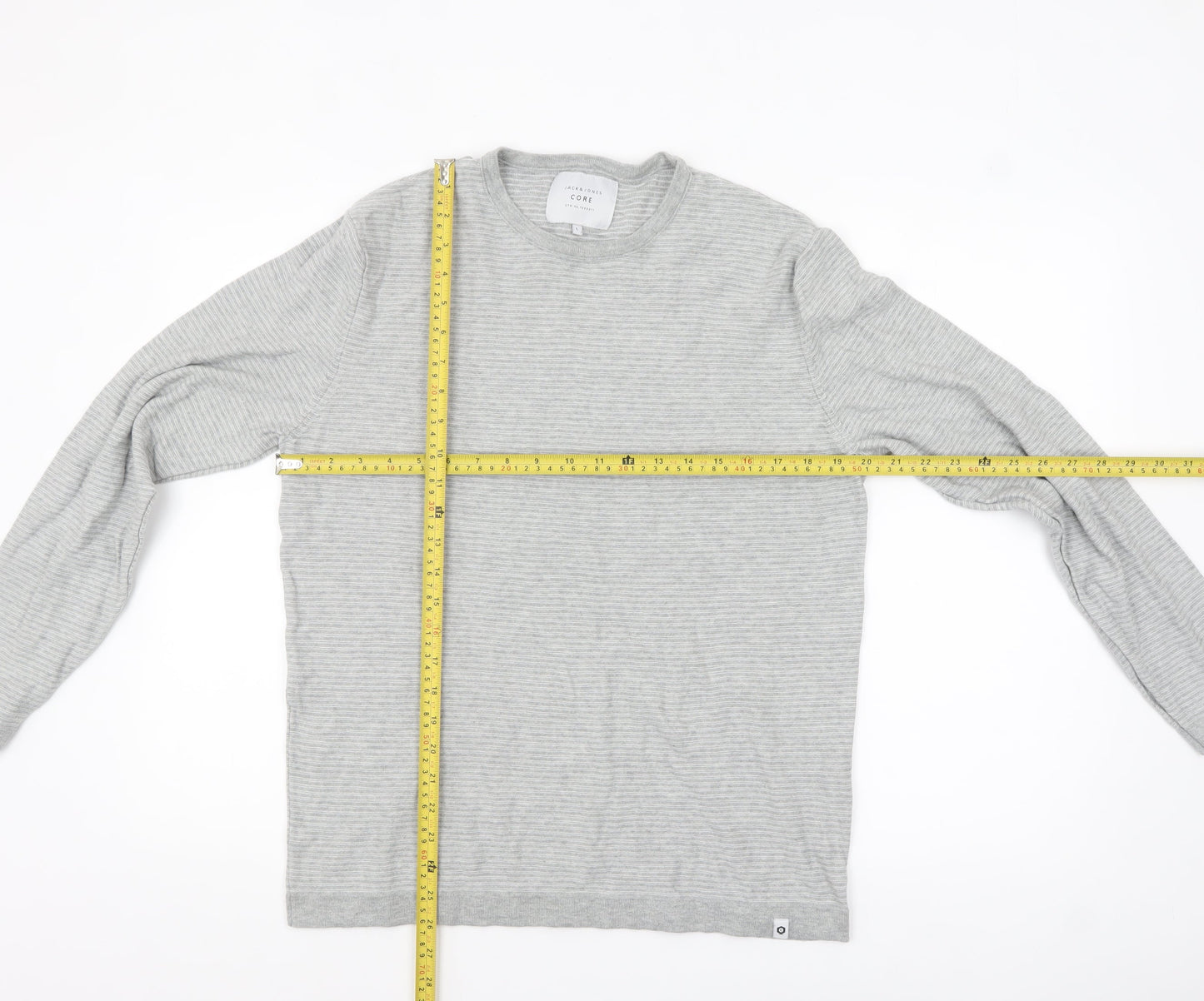 Jack & Jones Men’s Grey Cotton Pullover Jumper L
