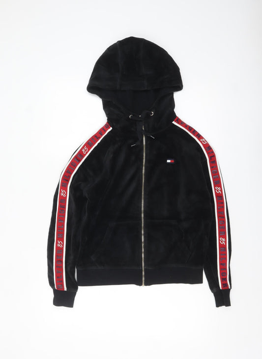 Tommy Hilfiger Sport Women's Black XS Full Zip Velour Hoodie