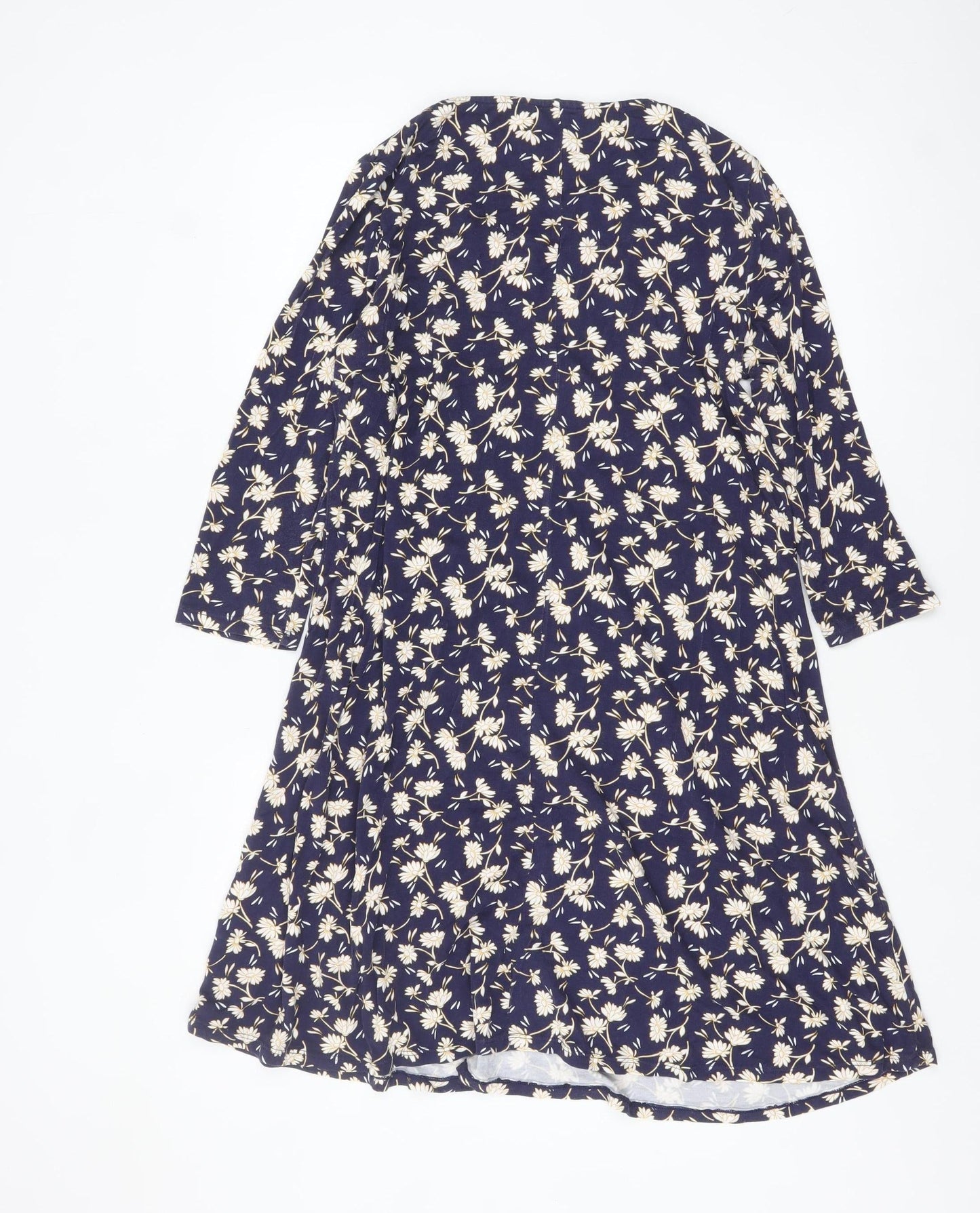 Bonmarché Women Blue Floral A-Line Knee Length Dress Size 14