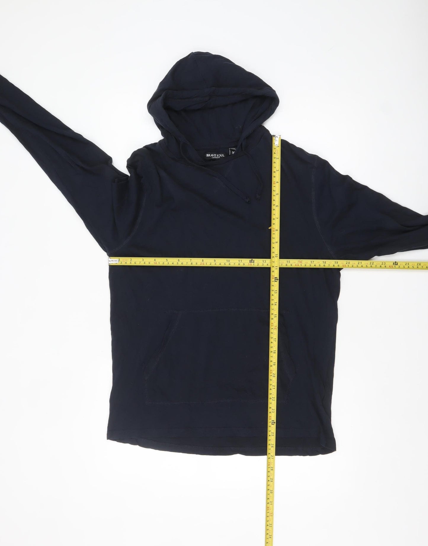 Brave Soul Men's Blue Cotton Pullover Hoodie Size M