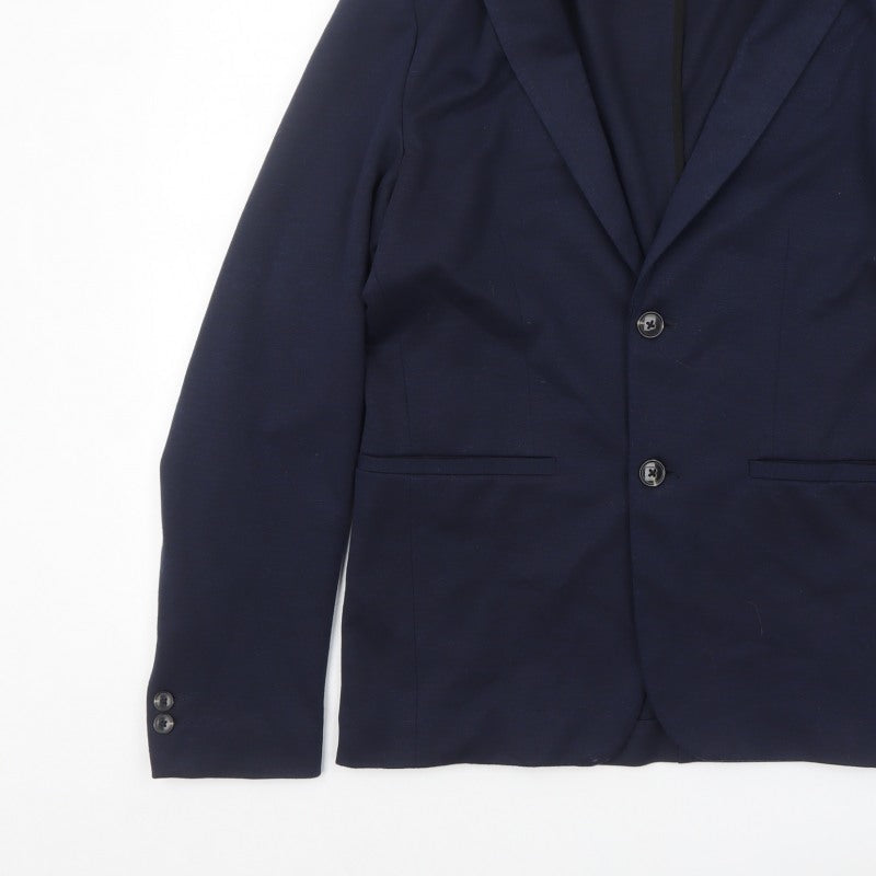 Zara Women Blue Collared Knit Cardigan Size 12