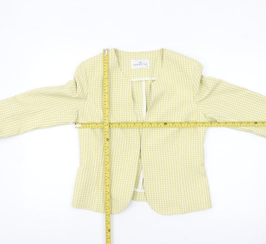 Parantez Women's Yellow Geometric Woven Blazer Size 14