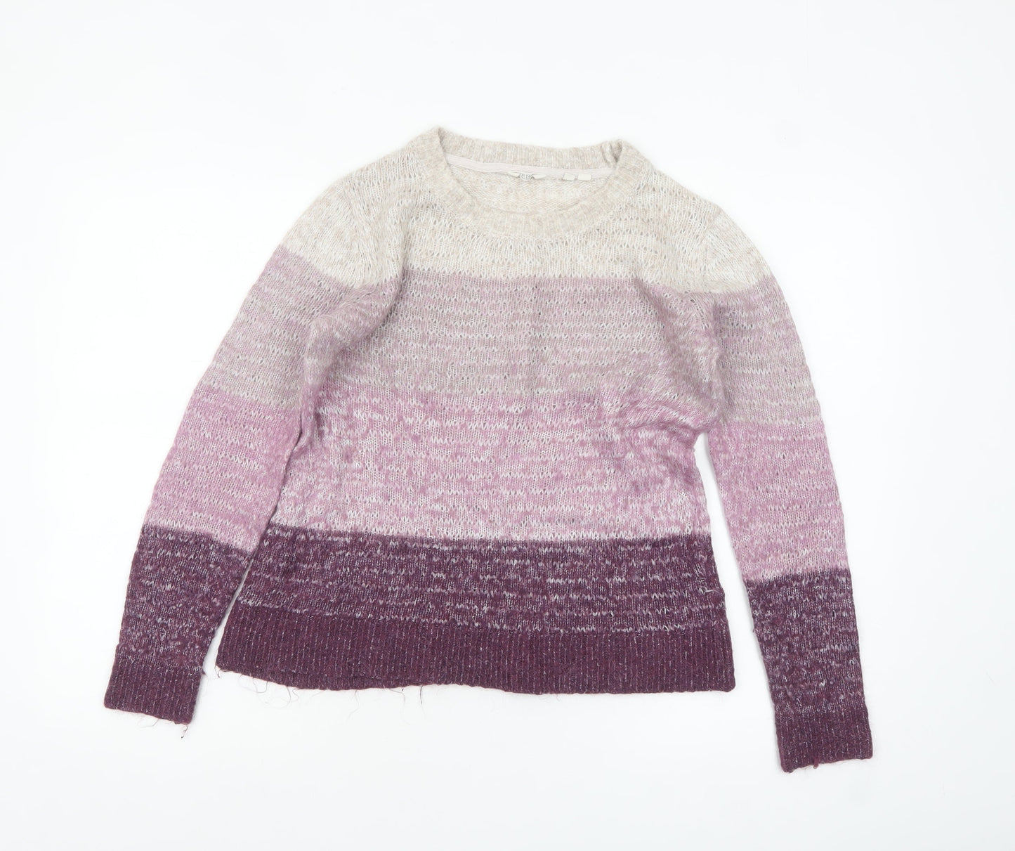 Fat Face Women's Beige Purple Ombre Knit Jumper Size 10 Regular