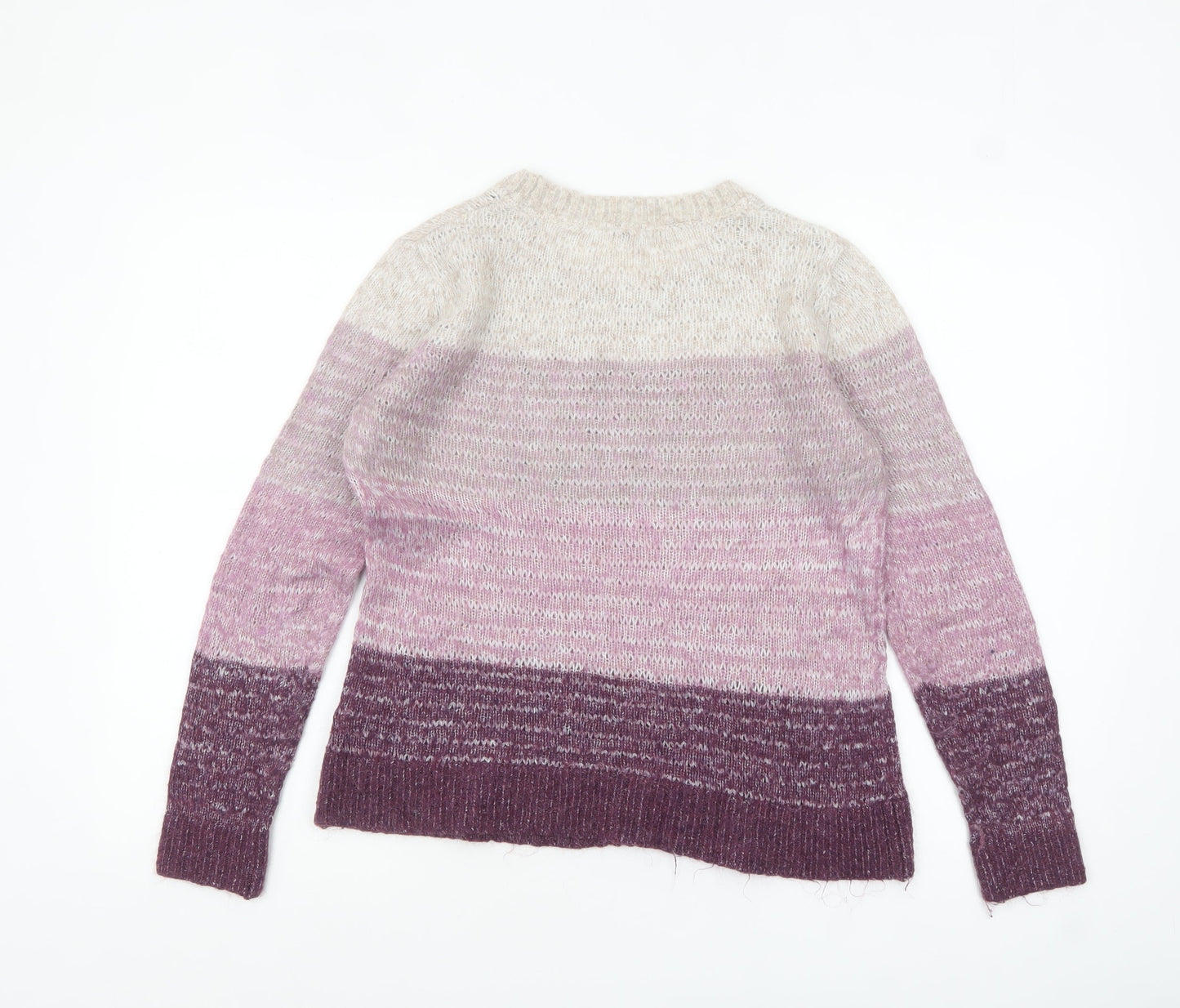 Fat Face Women's Beige Purple Ombre Knit Jumper Size 10 Regular
