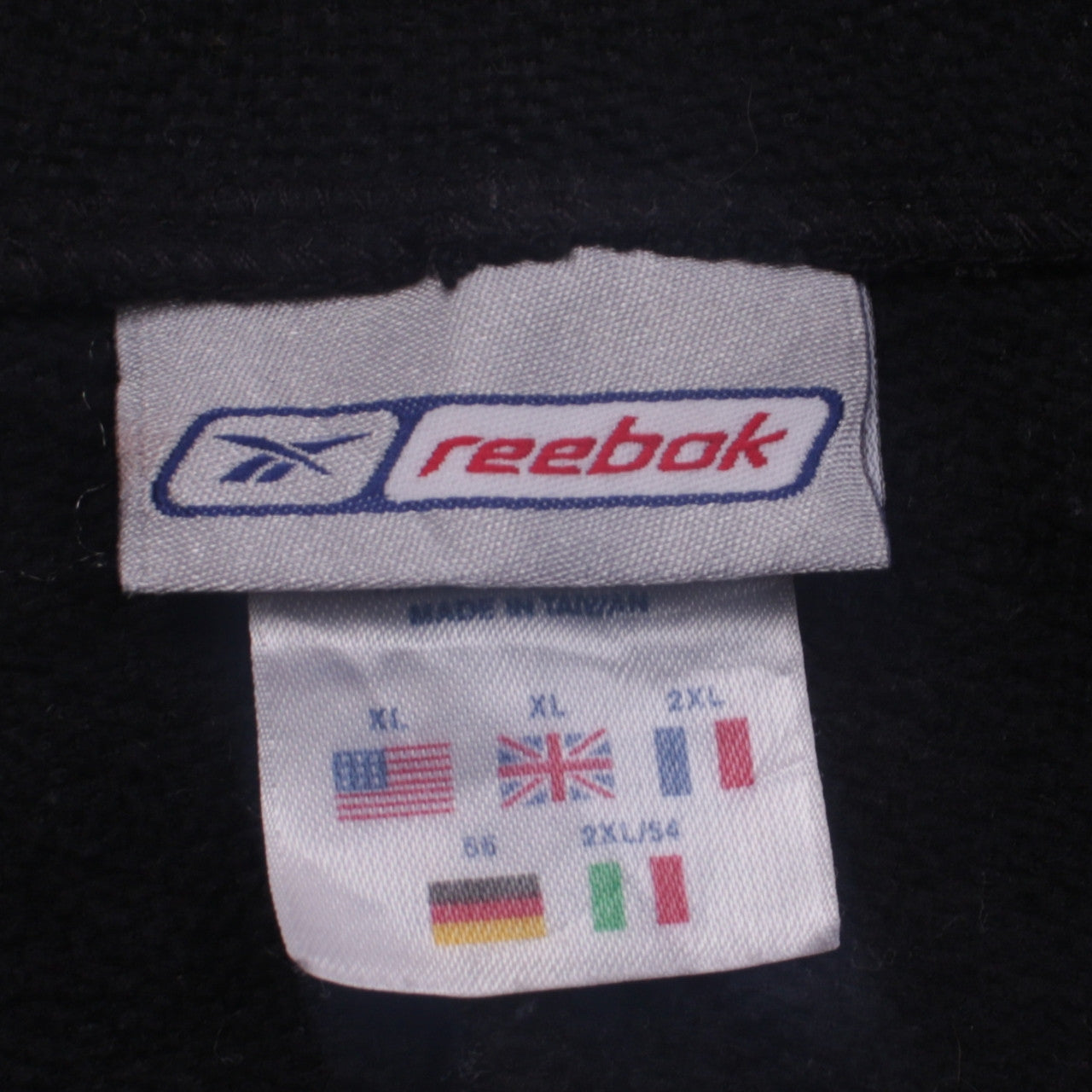 Reebok Men’s Black XL 1/2 Zip Hoodie with Red Stripe Sportswear