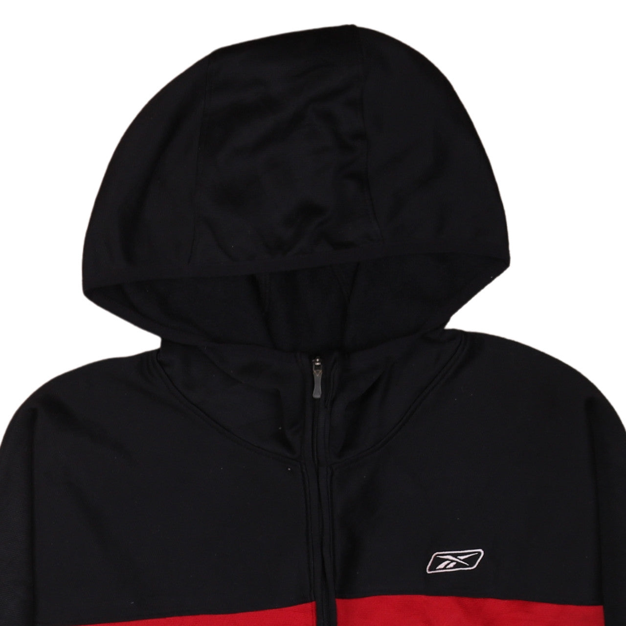 Reebok Men’s Black XL 1/2 Zip Hoodie with Red Stripe Sportswear