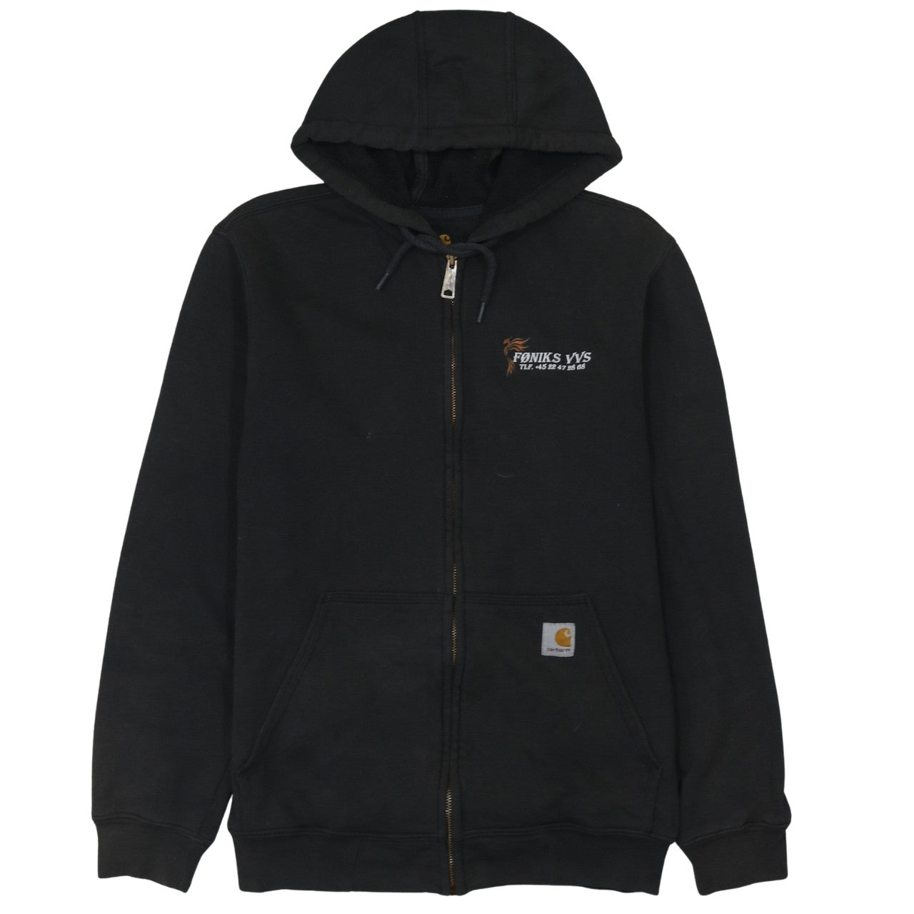 Carhartt Men's Black Full Zip Hoodie Size S Workwear Fleece