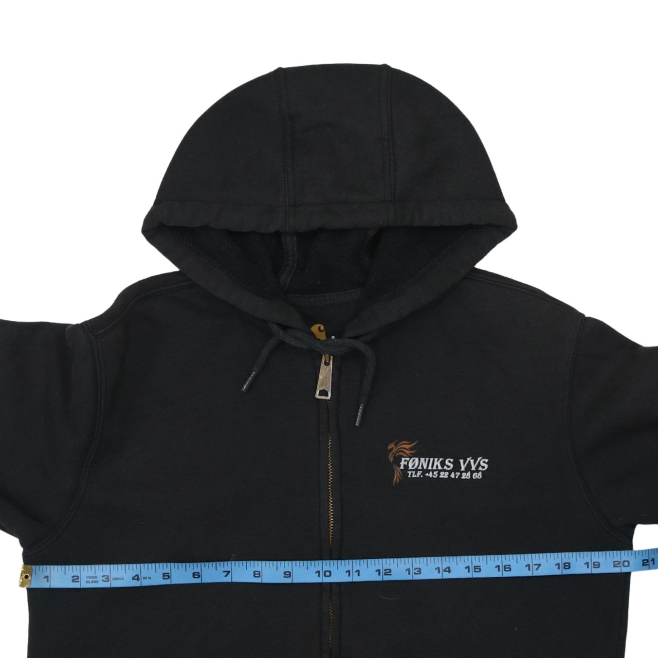 Carhartt Men's Black Full Zip Hoodie Size S Workwear Fleece