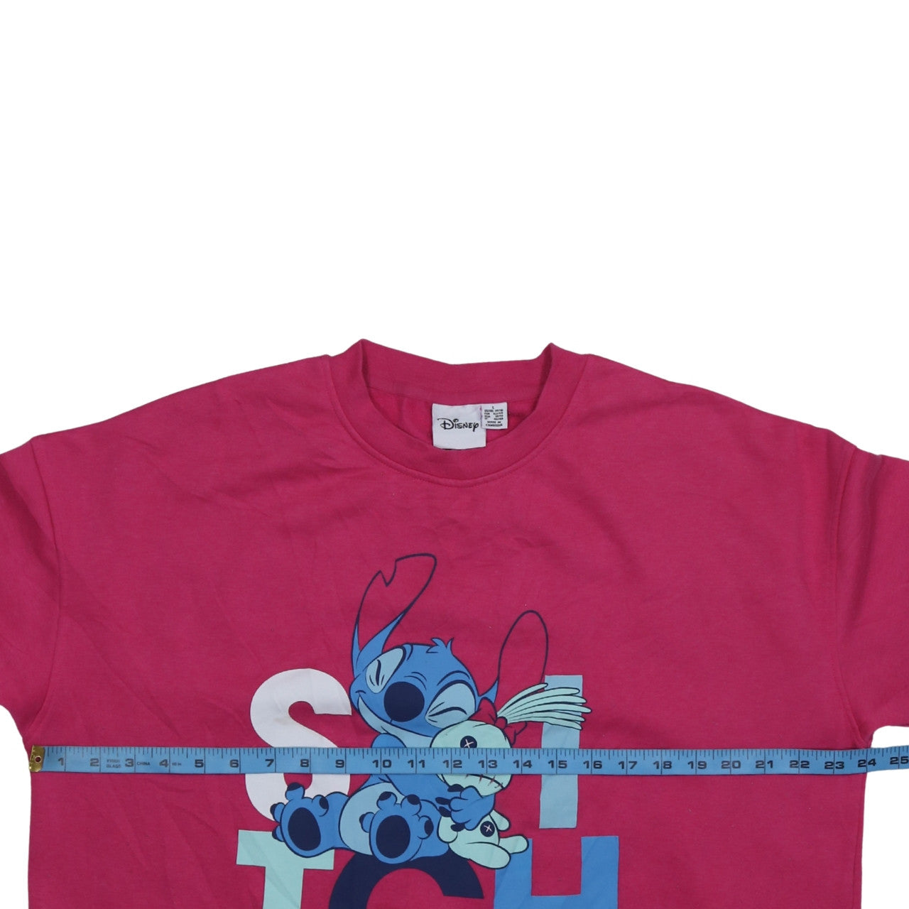 Disney Women’s Pink Stitch Pullover Sweatshirt Size L