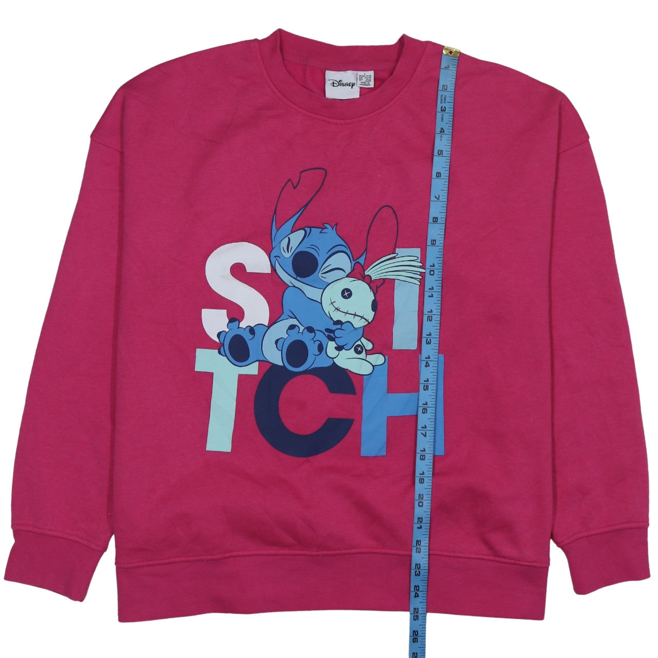 Disney Women’s Pink Stitch Pullover Sweatshirt Size L