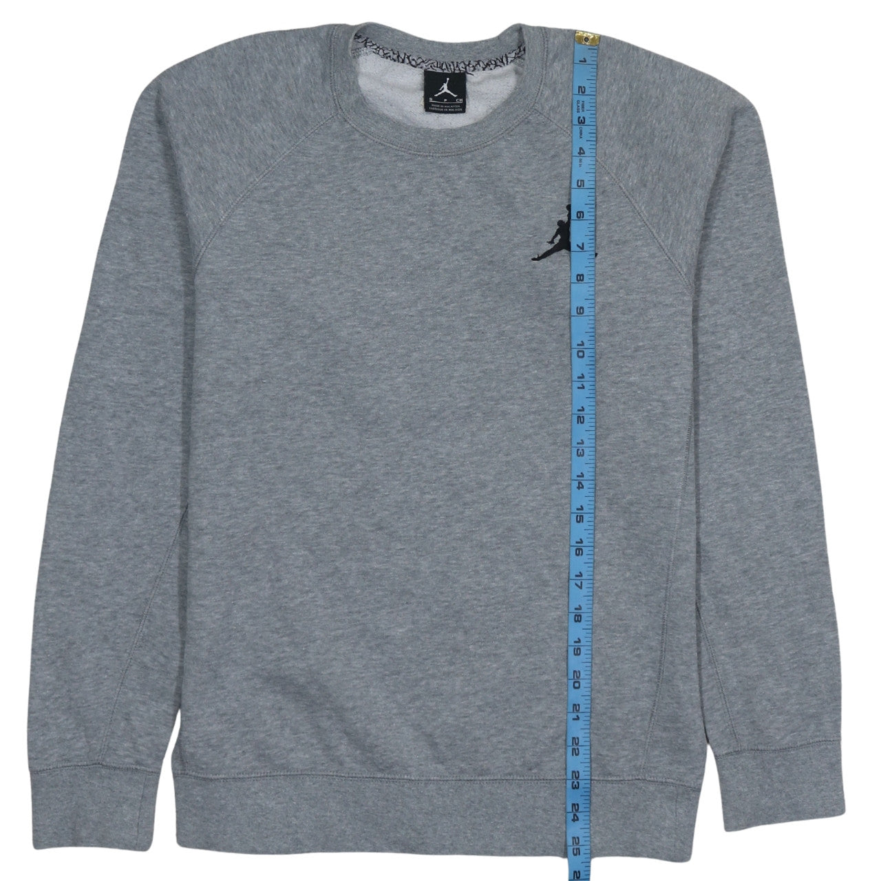 Jordan Men's Grey Crew Neck Sweatshirt Small Embroidered Logo Pullover