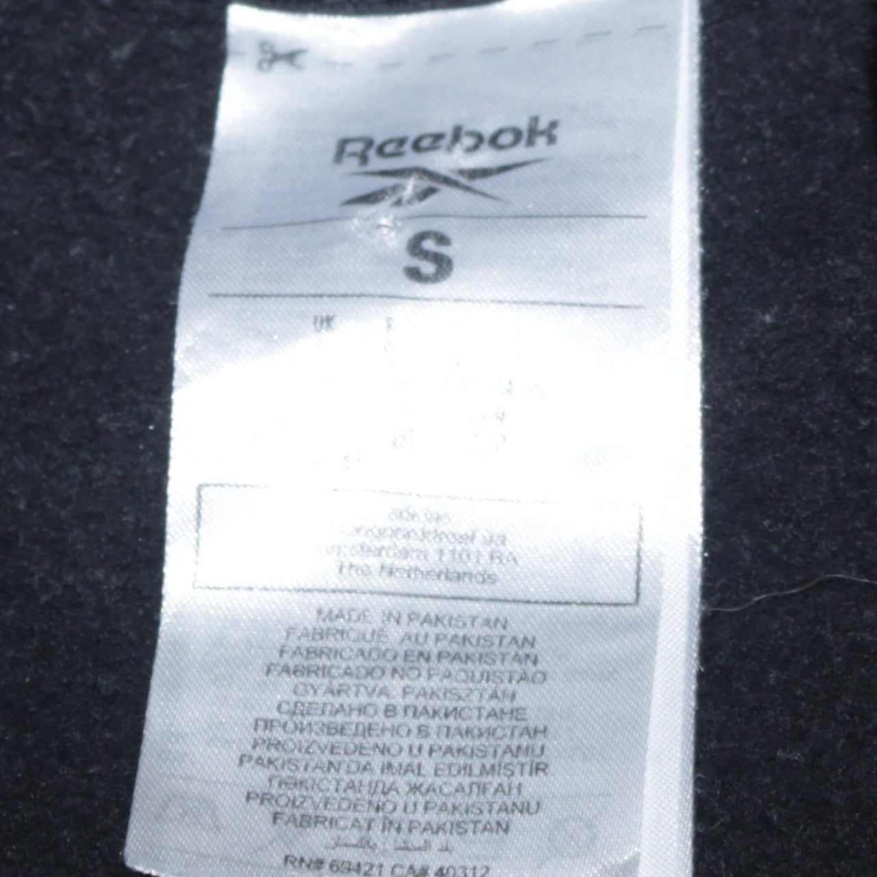 Reebok Men's Black Small Crew Neck Pullover Sweatshirt