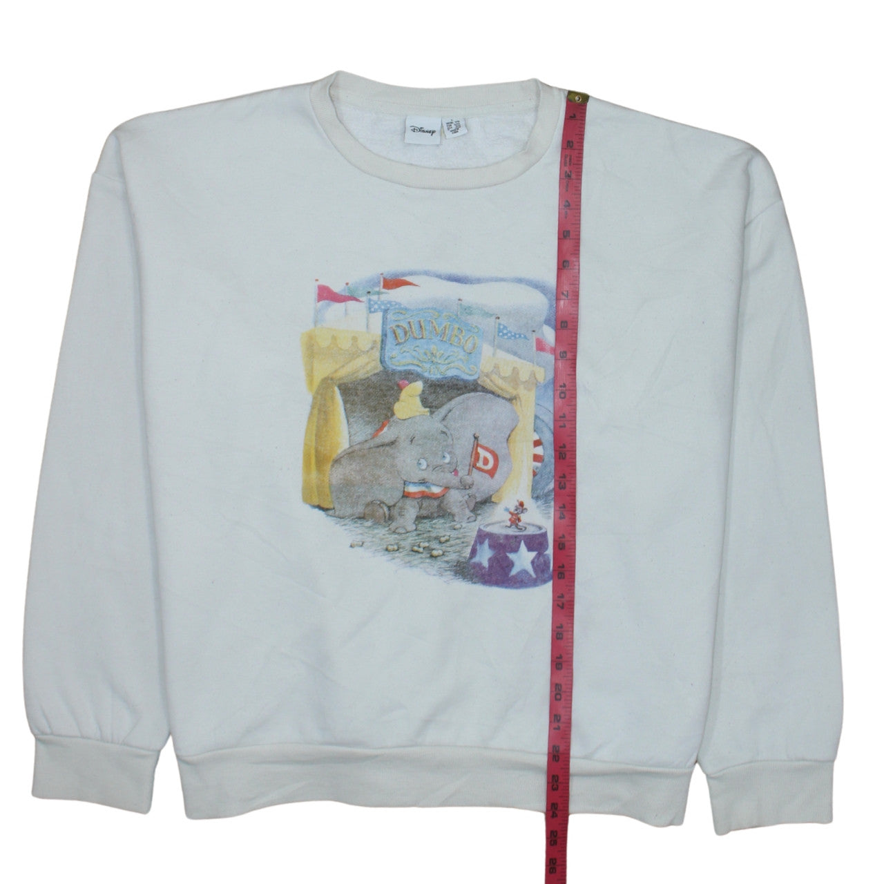 Disney Dumbo White Sweatshirt Women's L 14/16 Crew Neck Pullover