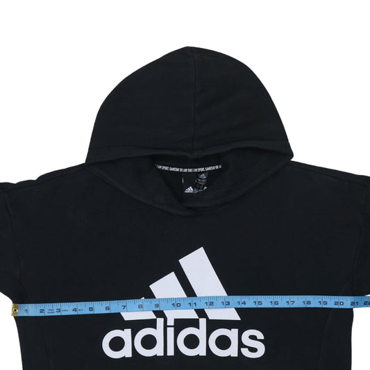 Adidas Womens Black Pullover Hoodie Size S Logo Print Sportswear
