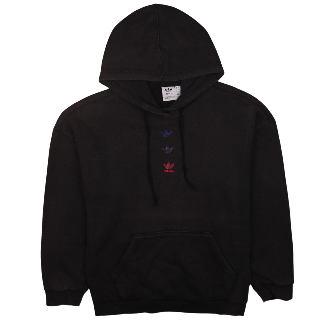 Adidas Womens Black Pullover Hoodie UK 12 Hooded Sweatshirt