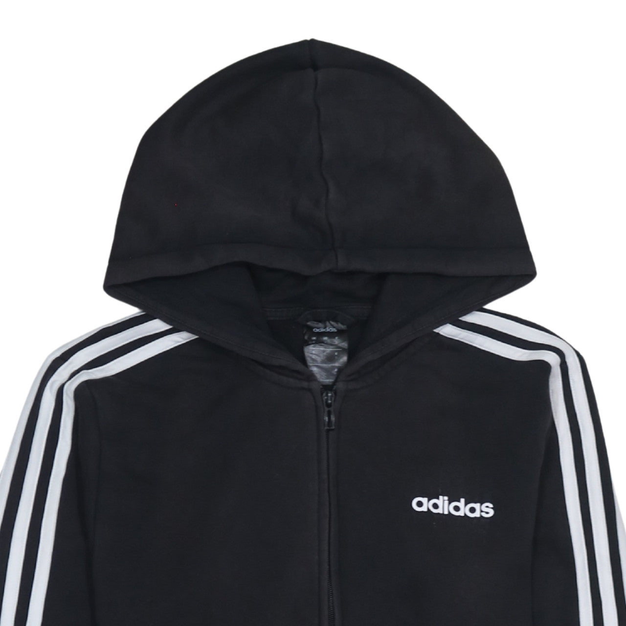 Adidas Men's Black Full Zip Hoodie Small Logo Hooded Sweatshirt