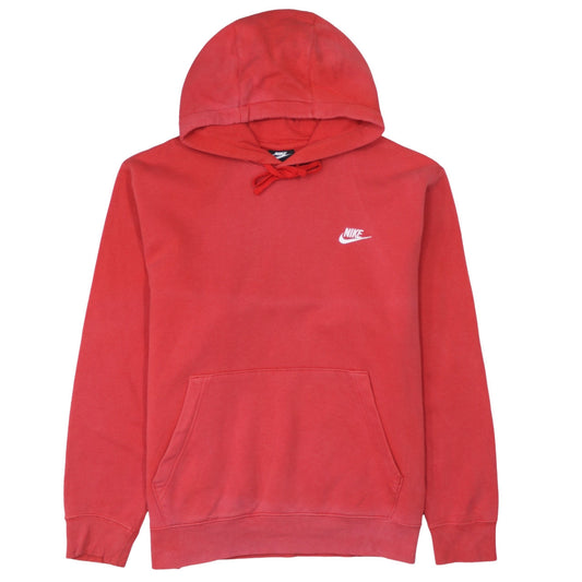 Nike Men's Red Pullover Hoodie L Fleece Logo Sportswear