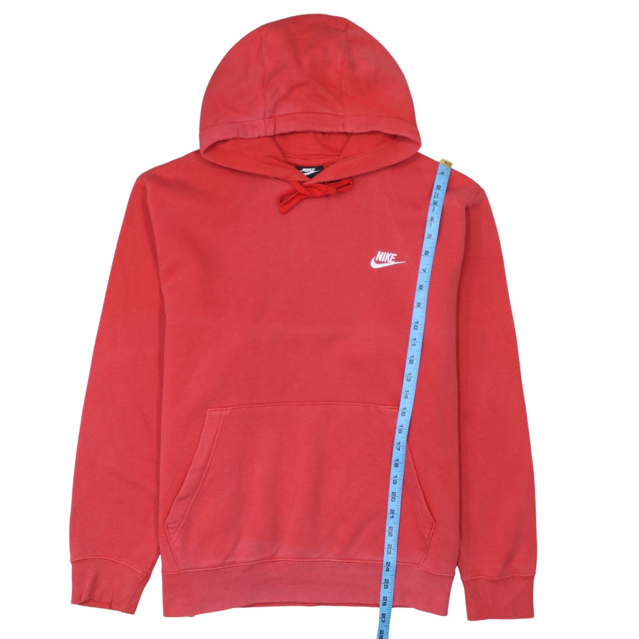 Nike Men's Red Pullover Hoodie L Fleece Logo Sportswear